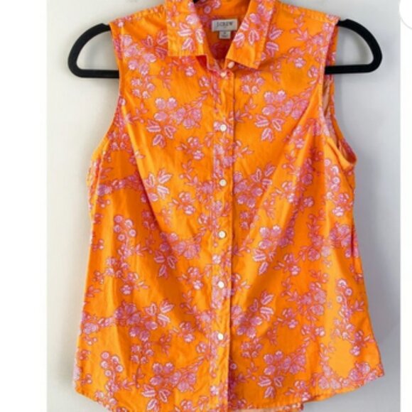 J. Crew Sleeveless   poplin shirt - Picture 1 of 2